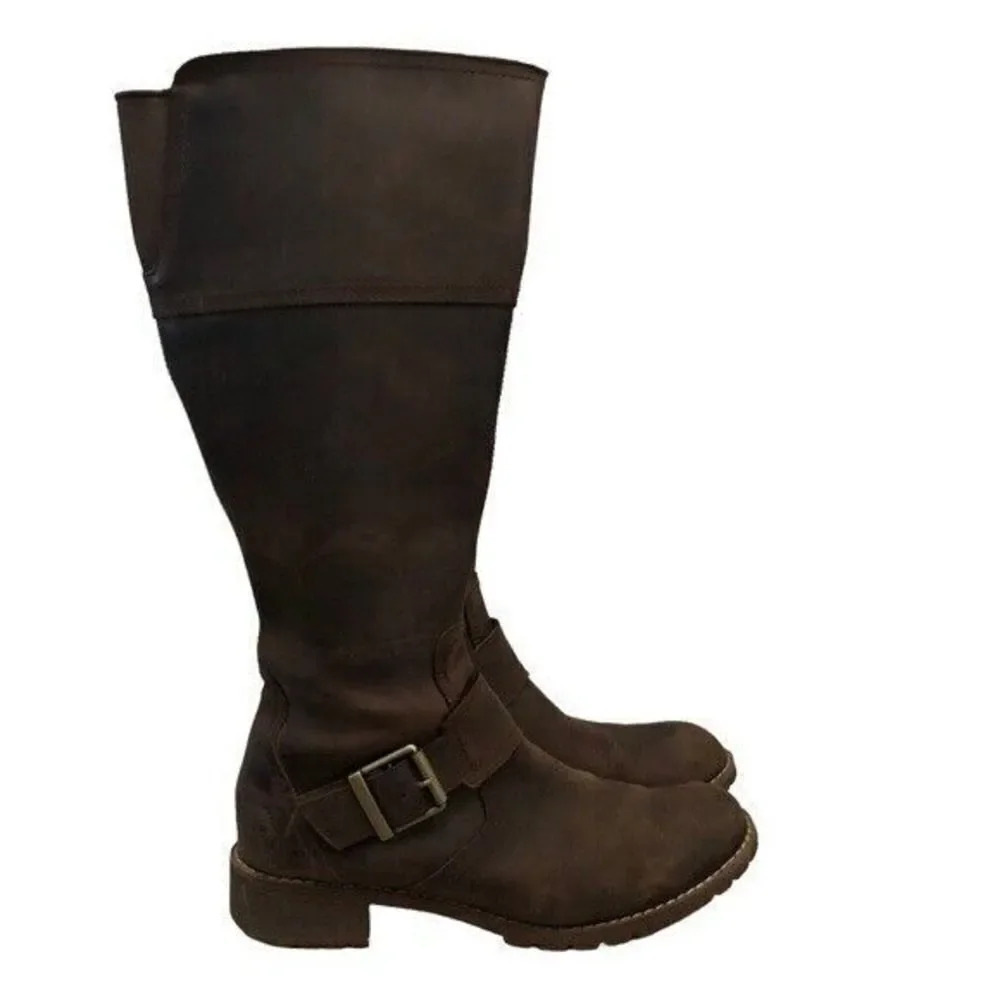 Timberland Bethel Espresso Brown Leather Riding Boots 8